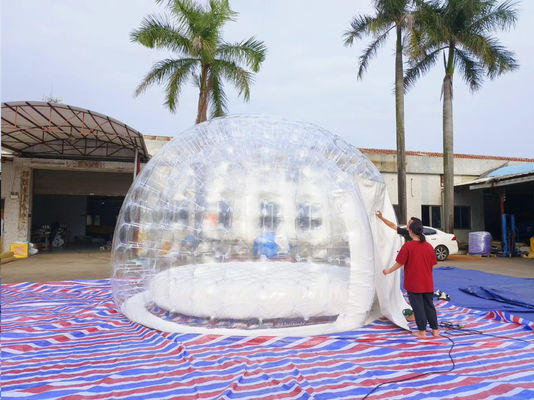 Casa de burbujas inflable transparente para actividades de campamento en familia