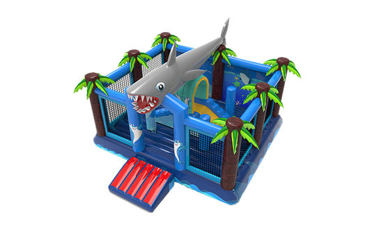 Ataque de tiburón inflable Casa de salto Niños Castillo de salto