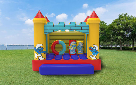 Grado comercial de pequeño tamaño Smurfs inflables saltando casa de rebote
