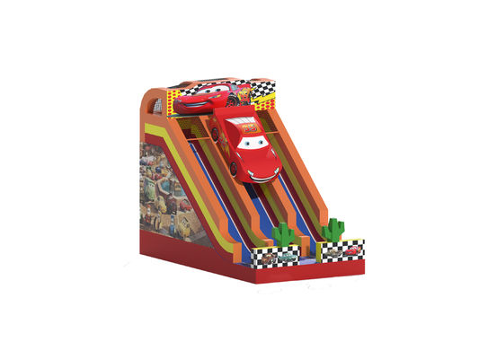 Slides inflables secos con tema de coches de carreras personalizados 8x5x6m