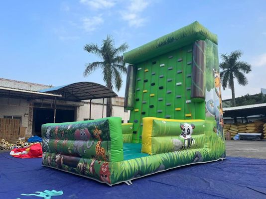 Juegos de pared de escalada de animales de jardín de animales Inflable verde