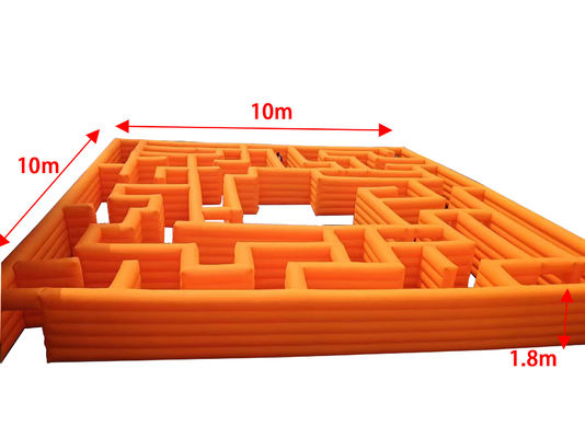 Naranja 100SQM Parque al aire libre patio de recreo laberinto inflable para alquiler