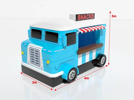 Juegos inflables al aire libre Carro azul Tienda de comida para alquiler