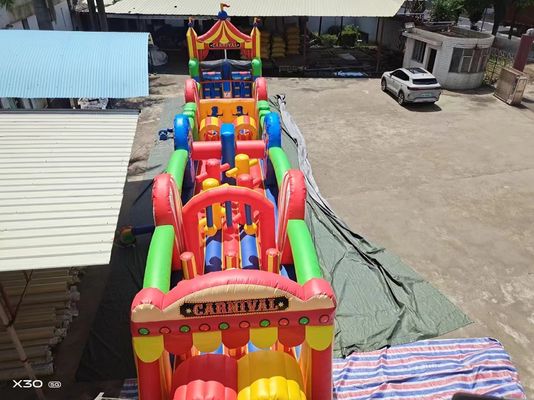 Curso de obstáculos de carnaval inflable personalizado para alquiler y venta