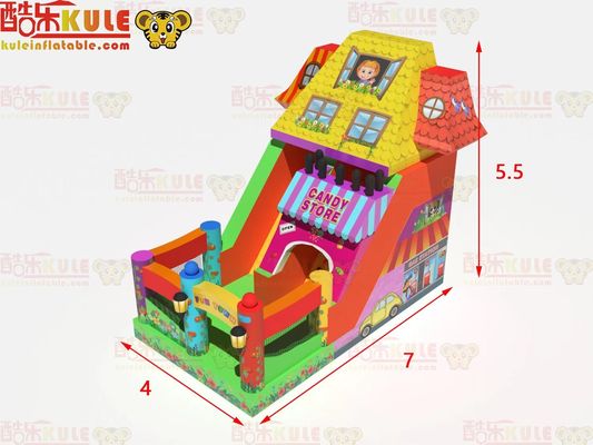 Parque de diversión secos de toboganes inflables con tema de la tienda de dulces