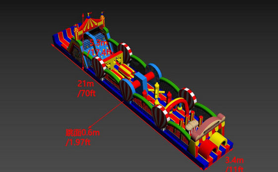Curso de obstáculos de carnaval inflable personalizado para alquiler y venta