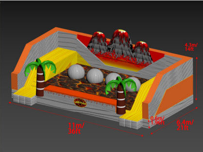 Danger Volcano Challenge Juegos inflables al aire libre con palmeras