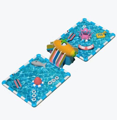 Deslizamientos gigantes al aire libre Parque acuático inflable personalizado con dos grandes piscinas