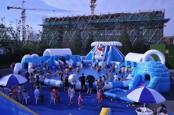 El parque acuático inflables al aire libre Snow World personalizado con piscina redonda grande