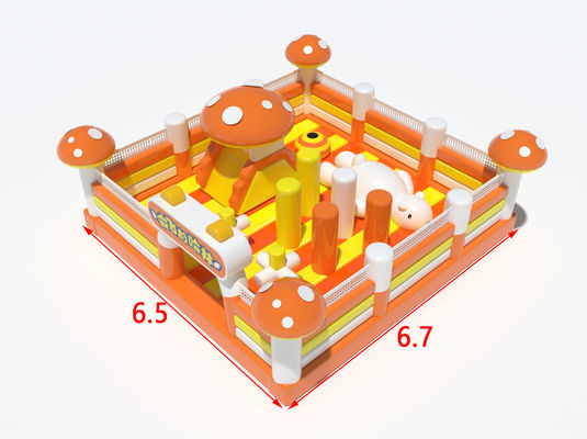 Castillo inflable de estilo hongo naranja Castillo inflable de salto