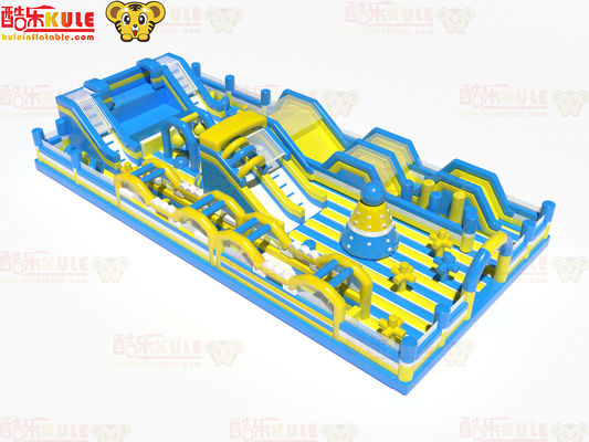 Gran círculo Obstáculos con toboganes Parque de juegos de salto inflable