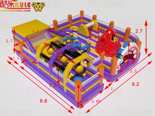 Parque de saltos inflables de Angry Birds con obstáculos para niños