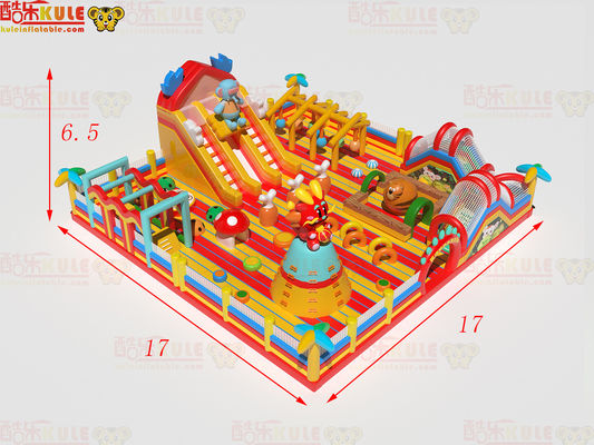 Castillo de salto inflable con toboganes de salto obstáculo para niños