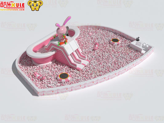 Slides inflables de bañera rosa y blanco para la piscina de bolas grandes