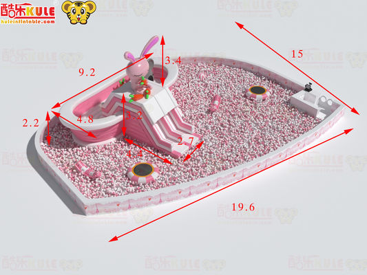 Slides inflables de bañera rosa y blanco para la piscina de bolas grandes