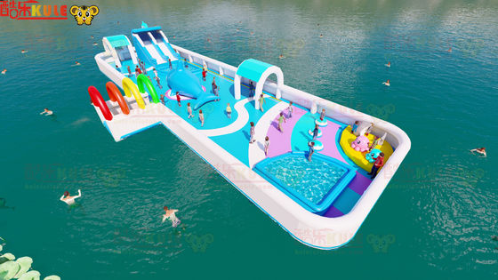 Salto comercial de toboganes de agua inflables Parque al aire libre