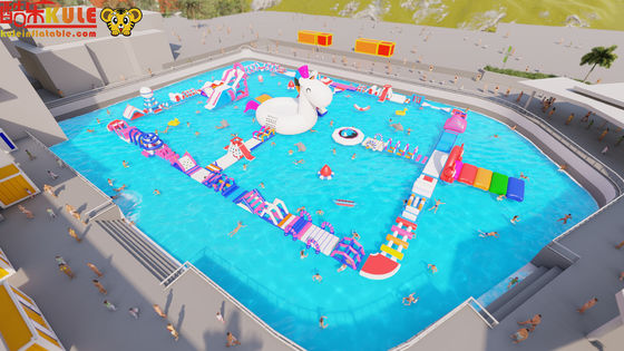 Arco iris barreras de agua inflables herméticos comerciales para el parque