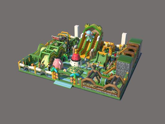 Parque temático de la selva castillo de salto inflable para niños parque de juegos