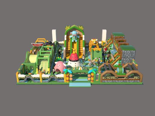 Parque temático de la selva castillo de salto inflable para niños parque de juegos