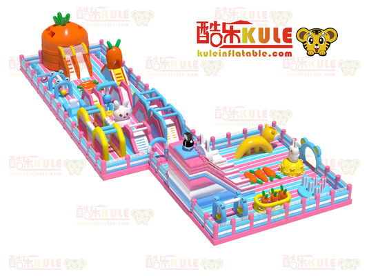 Carrot Inflatable Kids Jumping Castle (Naranja y Azul y Rosa)