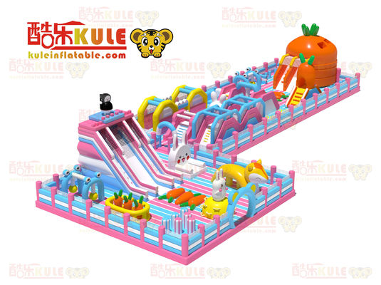 Carrot Inflatable Kids Jumping Castle (Naranja y Azul y Rosa)