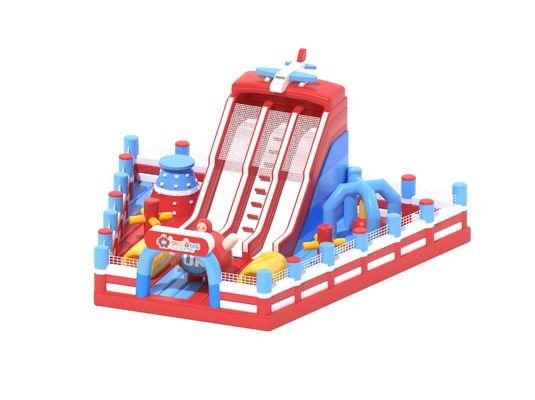 Pequeño Castillo Comercial Inflable Rojo Azul Blanco Color