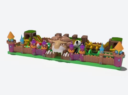 Parque temático del león toboganes inflables castillo de salto para niños