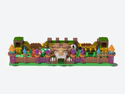 Parque temático del león toboganes inflables castillo de salto para niños