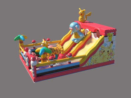 Pikachu Parque Comercial Inflable castillos saltadores con grandes toboganes
