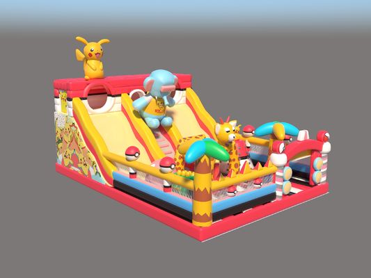 Pikachu Parque Comercial Inflable castillos saltadores con grandes toboganes