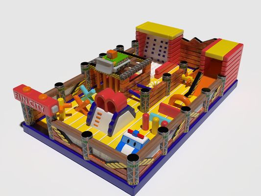 Fun City Inflatable patio de recreo interior 11 * 7 * 3m con toboganes de montaje en la pared