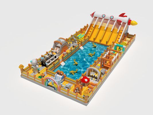 Pvc desafío obstáculos castillos de agua inflables alrededor de la piscina