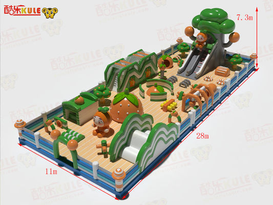 Juegos infantiles castillos inflables de salto verde naranja 28*11*7,3m