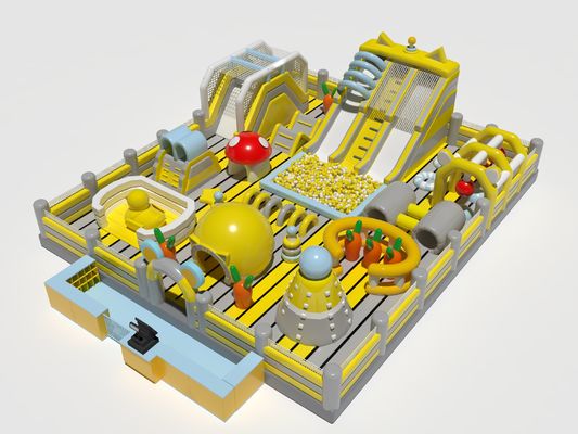 Gran patio de recreo Inflable castillos saltadores Amarillo Gris