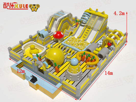 Gran patio de recreo Inflable castillos saltadores Amarillo Gris