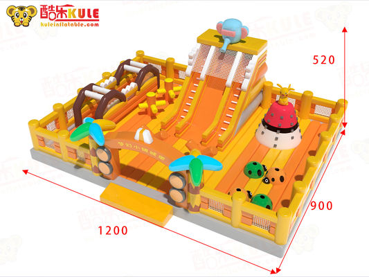 Castillo mágico inflable Casa de rebote Jardín de juegos Naranja Amarillo