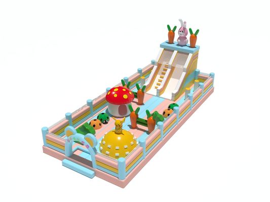 Conejo zanahoria hongo castillo inflable con toboganes