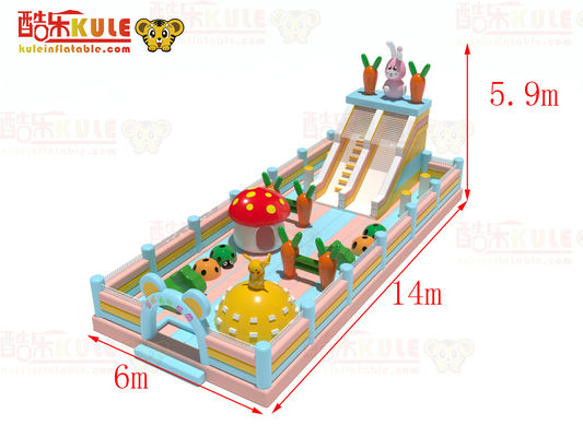 Conejo zanahoria hongo castillo inflable con toboganes