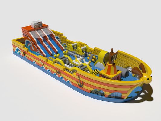 Barco pirata inflable Vuela el castillo con grandes toboganes