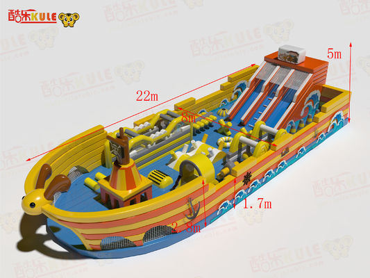 Barco pirata inflable Vuela el castillo con grandes toboganes