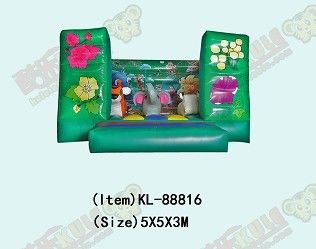 Commercial Color Verde Elefante Inflables Castillo Rebobinable Para Niños