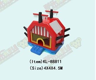 Pequeño barco pirata castillo inflable para niños