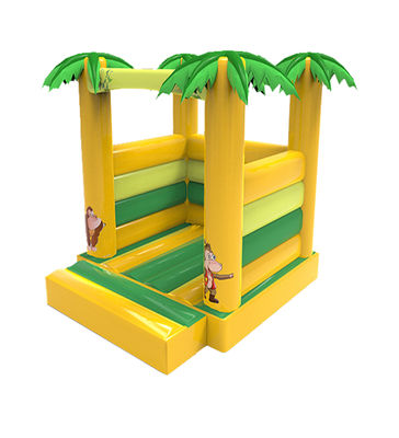 Niños castillo inflable con patrones de monos