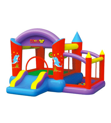 Casa de salto inflable comercial con patrones de delfines