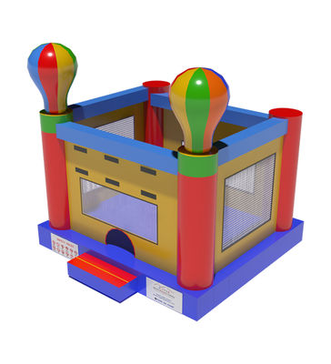 Casa de salto inflable comercial con patrones de globo de aire caliente