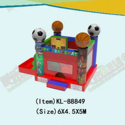 Temática Deportiva Fútbol Y Baloncesto Inflable Castillo Rebobinado