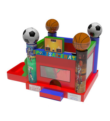 Temática Deportiva Fútbol Y Baloncesto Inflable Castillo Rebobinado