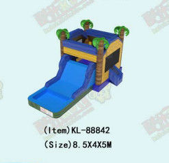 Palma de árbol comercial Inflable castillo de salto con tobogán de agua