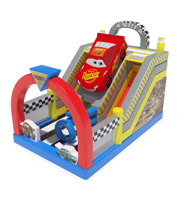 Temática de coches de carreras tobogán inflable comercial para niños alquiler