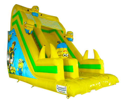 Parque de diversiones para niños Minions inflables amarillos tobogán para alquiler